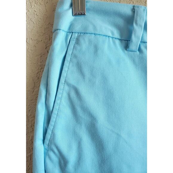 LANDS END Women's 10 Crop Chino Pants Mid Rise Straight Light Blue Waist 30" - Picture 4 of 6